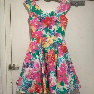 VINTAGE ALGO-ETTES MIDI FLORAL PRINT BELTED DRESSES SIZE 11/12
